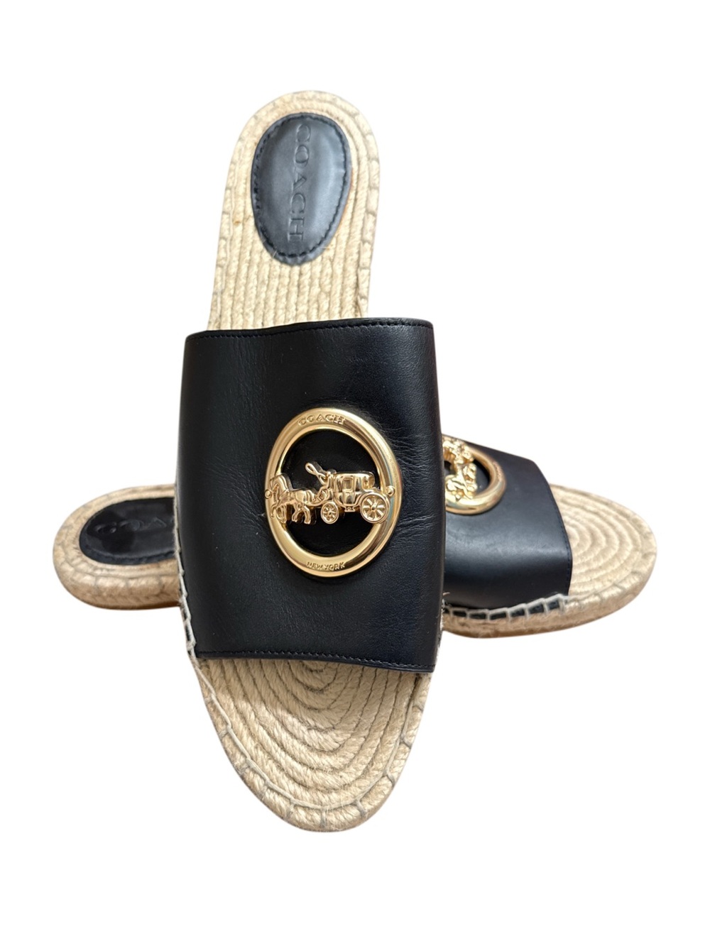 COACH CAMILLE ESPADRILLE SLIDE SANDLES NWOT